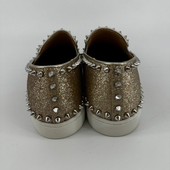 Louboutin Gold Pik Boat Flat - Size 38.5 - Picture 6 of 11